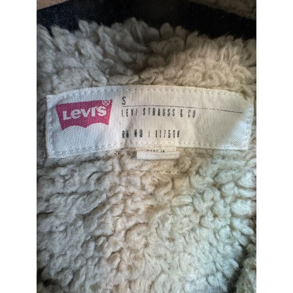 Levis Mens Sherpa Lined Full-Zip Hoodie Jacket Small Gray Warm Outerwear - Picture 2 of 14